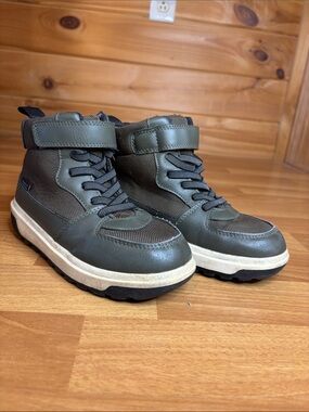 H&M Olive Green Kids High-Top Strap & Lace Boots